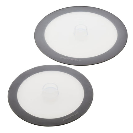 Rachael Ray Tools and Gadgets Silicone Suction Lid Set, 2 Piece, Dark Gray
