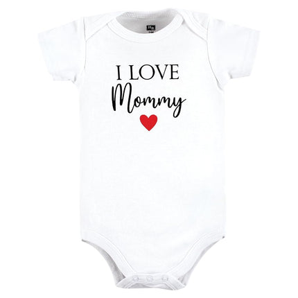 Hudson Baby unisex-baby Cotton Bodysuits, Girl Mommy Red Black 3pk, Preemie