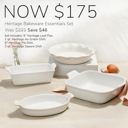 Juego de horno Le Creuset de gres Heritage de 4 piezas, Oyster
