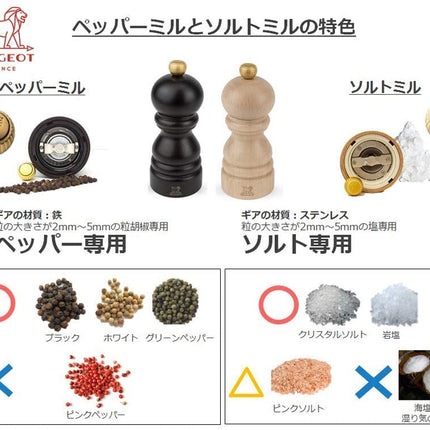 PEUGEOT - Paris u'Select 12 cm Pepper Mill - 6 Predefined Pepper Grinder Settings - Made with PEFC Certified Wood - Made in France