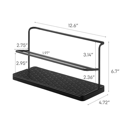 Yamazaki Home Countertop Bottle Drying Rack Steel | Kitchen Organizer, One Size, Black
