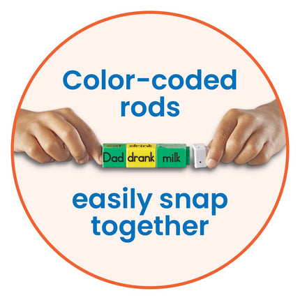 Learning Resources Reading Rods Sentence Construction, Learn to Read, Sentence Building for Kids, Parts of Speech Linking Cubes, Learn to Read Toys, Reading Tools for Kids, Moyen