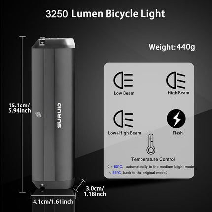 Suruid Super Bright LED Bike Light, USB Rechargeable Bicycle Headlight-4 Modes, Waterproof Bike Headlight,Daytime Running Light,MTB Off-Road Cycling Commuting