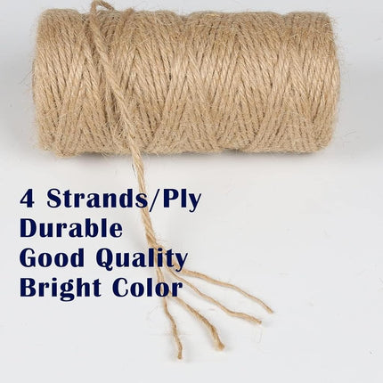 PerkDecor 5Pack 3mm Natural Jute Twine String 1640 Feet Long Twine String for Crafting Gardening Gift Wrapping Macrame DIY Home Decor (Brown-328Feet/Roll)