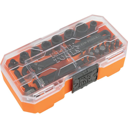 Klein Tools 65300 KNECT 32-Piece Pass Through Socket Set, SAE Impact Socket Set with MODbox Case, 1/4-Inch Drive, Sockets, Bits and Accessories