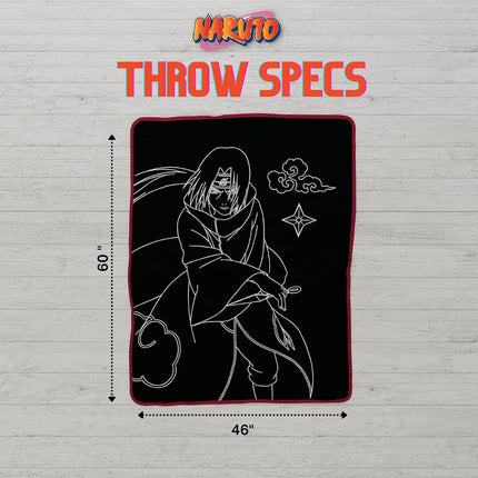 Franco Collectibles Naruto Itachi Anime Bedding Super Soft Micro Raschel Throw, 46 in x 60 in, (Official Licensed Product)