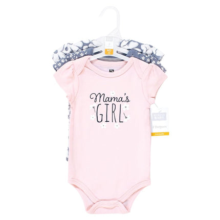 Hudson Baby Unisex Baby Cotton Bodysuits, Mamas Girl Tiny Flower, 9-12 Months, Mamas Girl Tiny Flower, 9-12 Months
