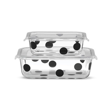 Kate Spade Deco Dot 2pc Rectangular Food Storage S