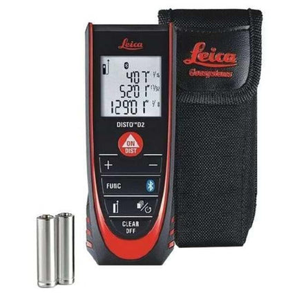 Leica DISTO D2, medidor láser de distancia de 330 pies con Bluetooth 4.0, negro/rojo por Leica Geosystems