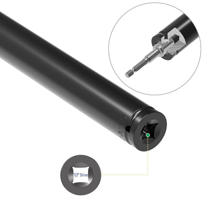 FOCMKEAS 1/2" Drive Socket Set, 22mm Deep Impact Socket, 6-Point, 8" Length