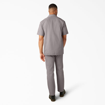 Camisa de trabajo de manga corta Dickies para hombre, plateado, grande