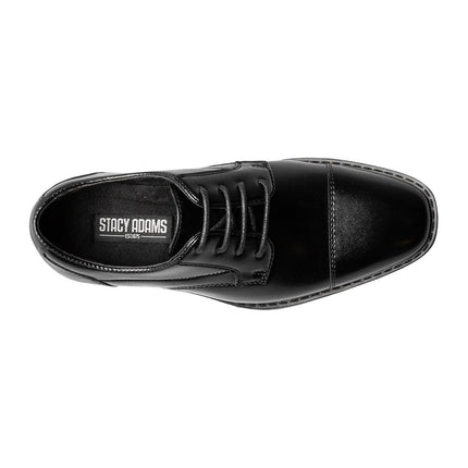 STACY ADAMS Unisex-Child Kallum Cap Toe Oxford, Black, 5.5 Big Kid