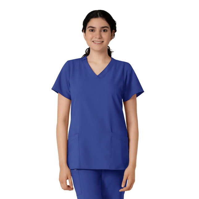 WonderWink Women's Basic V-Neck Top, Galaxy Blue, 