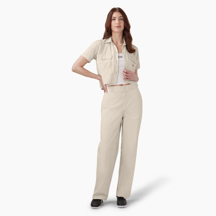 Pantalón de trabajo de doble rodilla Dickies para mujer, gris, 28
