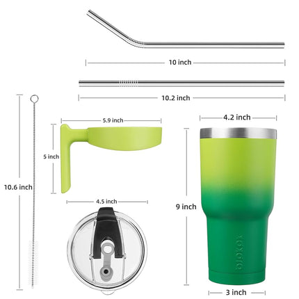 BJPKPK 1200 ml Tumbler with Handle & Straw, Insulated Stainless Steel Mug