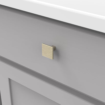 Hickory Hardware Skylight Collection Square Cabinet Knobs, Kitchen Handles for Cabinets and Drawers and Bathroom Hardware, 1-1/4 Inch, Champagne Bronze, 1 Pack