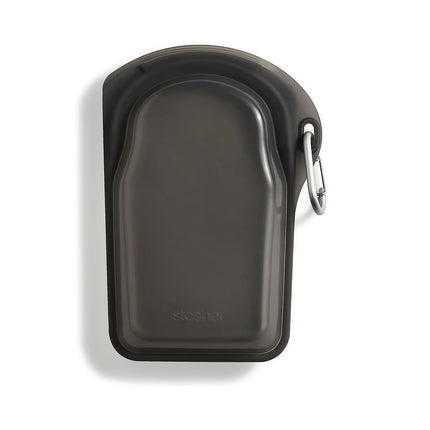 Stasher Silicone Reusable Go Bag (Black) | Food Meal Prep Storage Container | Lunch, Travel, Makeup, Gym Bag | Freezer, Oven, Microwave, Dishwasher Safe, Leakproof