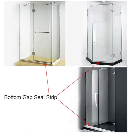 Cozylkx Frameless Shower Door Bottom Seal with Drip Rail 3/8" Thick Glass 27.5" Long Sweep - Glass Door Seal Strip Stop Shower Leaks