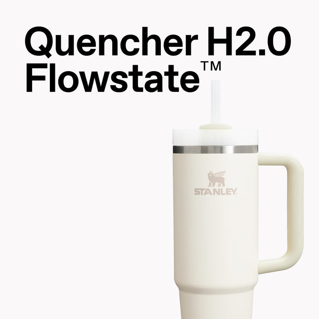 STANLEY Quencher H2.0 Tumbler with Handle and Straw 40 oz | Flowstate 3-Position Lid | Cup Holder Compatible for Travel | Insulated Stainless Steel Cup | BPA-Free | Sea Glass Aura