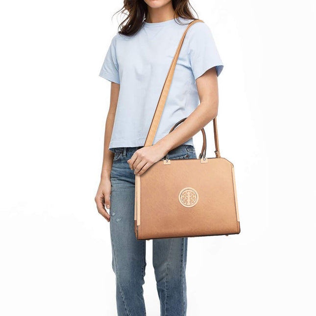 Dasein Women's Structured Designer Satchel Handbag Work Bag Shoulder Bag With Shoulder Strap