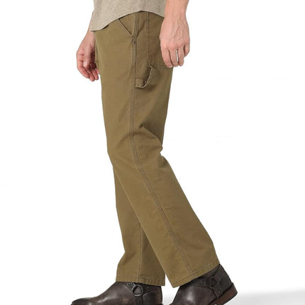 Wrangler Authentics Men's Classic Carpenter Jean, Olive Drab Canvas, 44W x 30L