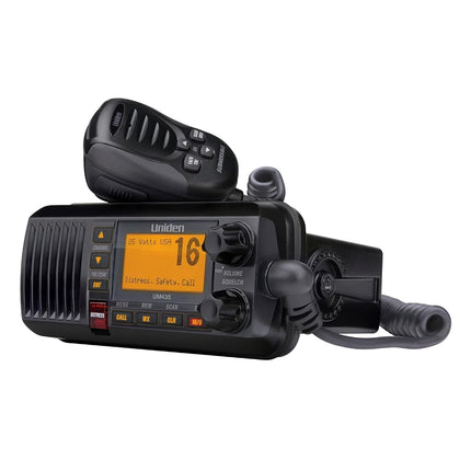 Uniden UM435BK 25-Watt Ipx8 Submersible Fixed Mount VHF Radio, Black
