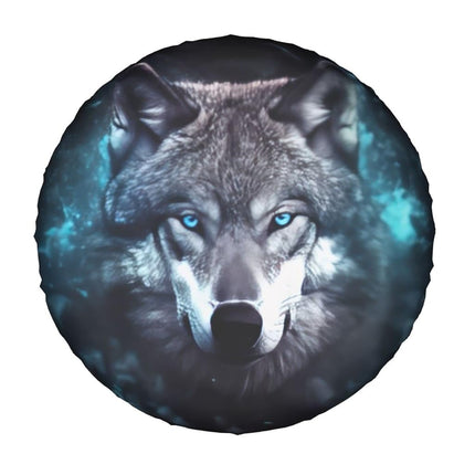 Rv Spare Tire Covers for Trailers Wheel Protectors Tyre Covers Weatherproof and Dustproof Wheel Covers Universal Fit for SUV Truck Travel Trailers Camper 17" - Wolf