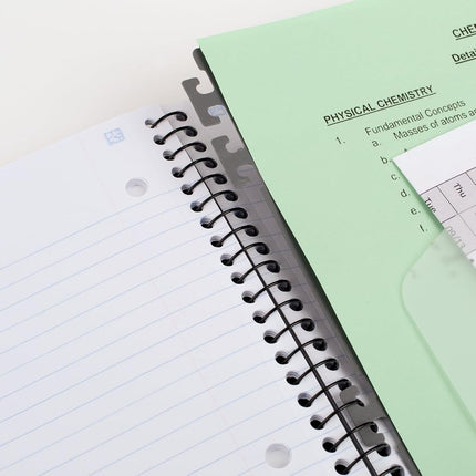 Five Star Advance Spiral Notebook, 1-Subject, College Ruled Paper, 11" x 8-1/2", 100 Sheets, With Spiral Guard and Movable Dividers, Color Will Vary (06322)