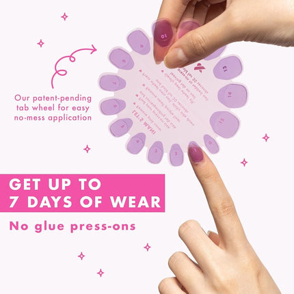 Olive & June Effects Super Stick Mani Press On Nails | Extra Short Round | No Glue Needed | 32 Tab Nails in 16 Sizes | Non-Toxic Tabs | Easy On-Off Non-Damaging Realest Look | 7-Day Wear |Cloud Chrome