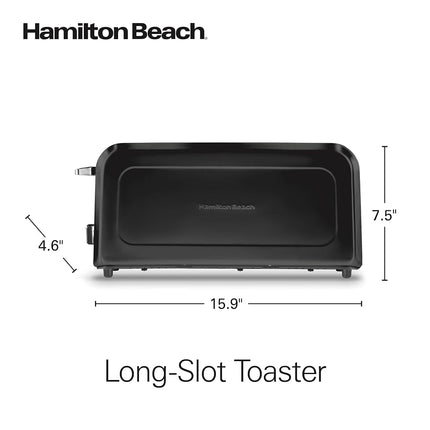 Hamilton Beach Extra Wide Long Slot 2 Slice Toaster, Browning Control With 7 Shades, Bagel Function, Cancel Button & Auto Shutoff, Modern Slim Design Fits Any Space, Black (22989)