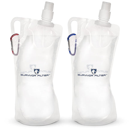 SURVIVOR FILTER 1L Clear Collapsible Water Bottle 