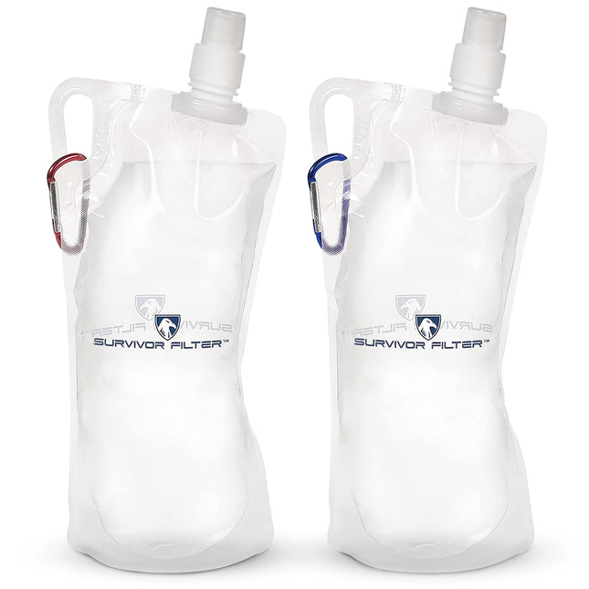 SURVIVOR FILTER 1L Clear Collapsible Water Bottle 