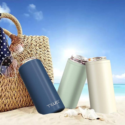 TILUCK Skinny Can Cooler, Stainless Steel Insulated Slim Cans, 12 oz