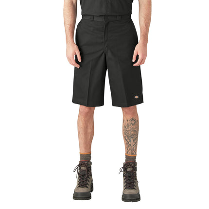 Dickies Loose Fit Flat Front Work Shorts, 13", Bla