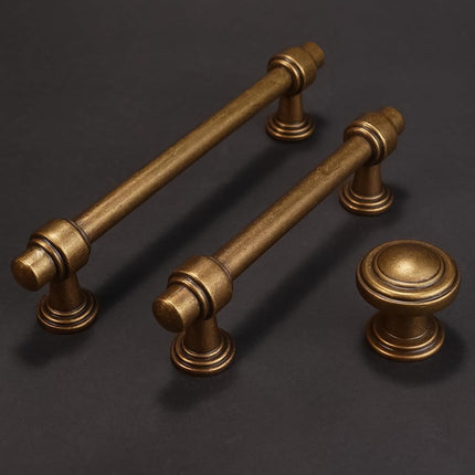 POVEFONK 10 Pack 3 Inch(76mm) Antique Brass Kitchen Cabinet Handles Cabinet Pulls Vintage Drawer Pulls Aged Gold Bronze Kitchen Cabinet Hardware Handles Dresser Handles