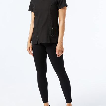 Dickies Xtreme Stretch Women Scrubs Top V-Neck 82851, Black, XS