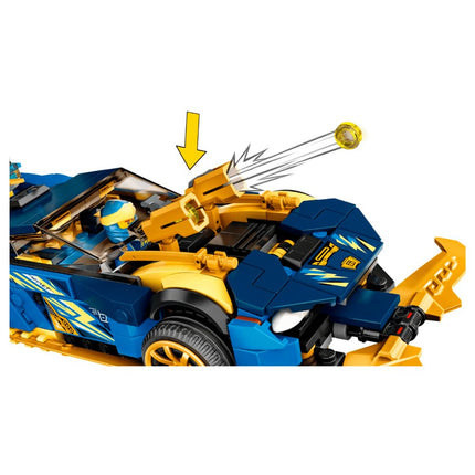 Set de construcción LEGO Ninjago Coche de Carreras EVO de Jay y Nya 71776 (536 Piezas)