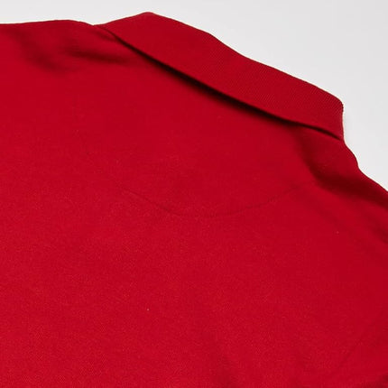 Polo à manches longues uniforme scolaire Nautica pour garçons, fermeture boutonnée, tissu confortable et respirant, Rouge, 18-20