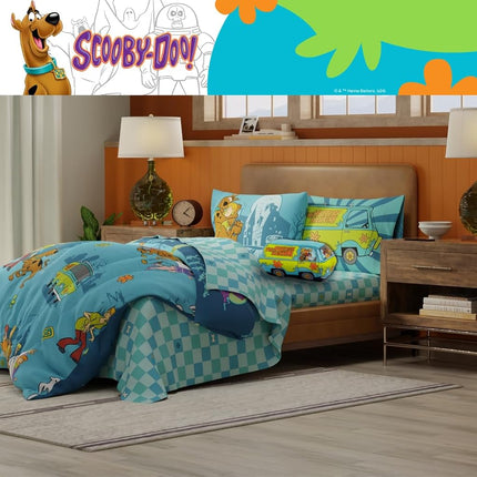 Franco Comforter and Sheet Set, Microfiber, Scooby Doo, 7 Piece Queen Size