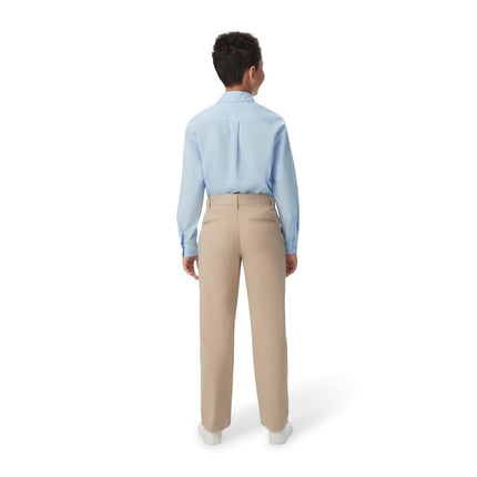 French Toast Boys' Adjustable Waist Stretch Straight Fit Chino Pant, School Uniform Khaki, 12H