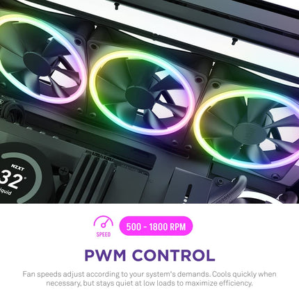 NZXT F140 RGB Duo - 140mm Dual-Sided RGB PC Case Fan - Black