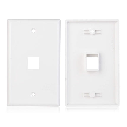 Cable Matters 2-Pack 1-Port Ethernet Wall Plate, White, Cat6 Wall Plate, Cat5e Ethernet Outlet with White RJ45 Keystone Jack
