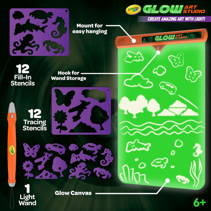 Crayola Glow Art Studio, Glow in the Dark Toys, Kids Gifts for Girls and Boys, Ages 6+
