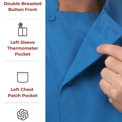 Colour by Chef Works B178-XS 3/4 Sleeve Jacket, X-Small, Blue