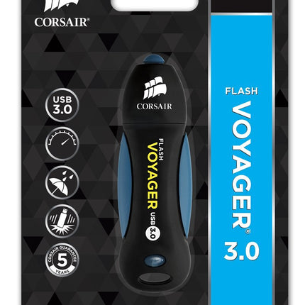 Corsair CMFVY3A-256GB Voyager v2 256 GB USB 3.0 Rugged Waterproof Flash Drive - Black