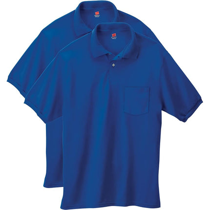 Hanes Men's Short Sleeve Jersey Pocket Polo (Pack 