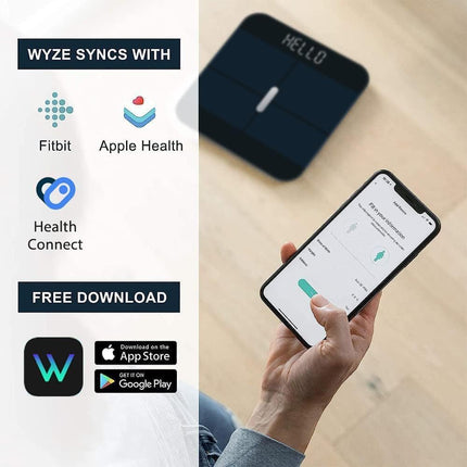 WYZE Smart Scale X for Body Weight, Digital Bathroom Scale for BMI, Body Fat, Water and Muscle, Heart Rate Monitor, Body Composition Analyzer for People, Baby, Pet, Blue Black, 400 lb
