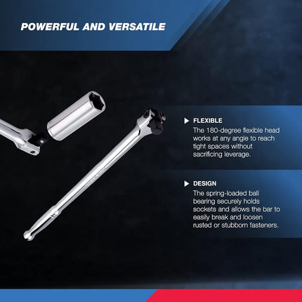 Neiko 00206A 1/2 Inch Drive Premium Breaker Bar, 24" Length Cr-V Steel