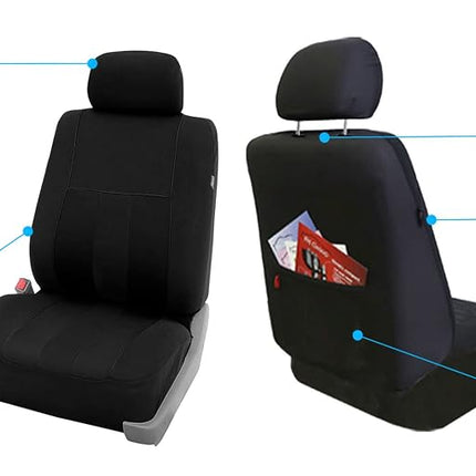 FH GROUP FH-FB036217 Striking Striped Seat Covers Black Color - Fit Most Car, Truck, Suv, or Van