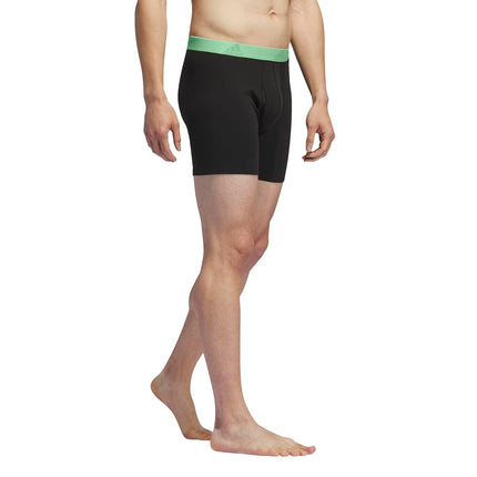 Adidas Boxer Performance Performance Stretch Cotton Brief Underwear (3-Pack) Designed for active, everyday comfort, Black/Semi-gloss Green/Worn Fig Purple, CH, Black/Semi-Gloss Green/Distressed Fig